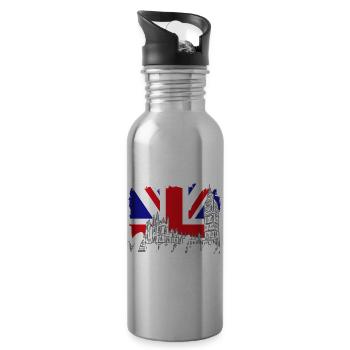 London - Trinkflasche mit integriertem Trinkhalm - Lightsilver - Rechts
