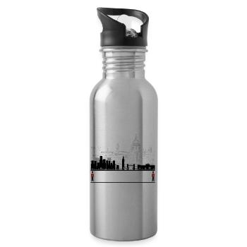 London - Trinkflasche mit integriertem Trinkhalm - Lightsilver - Rechts