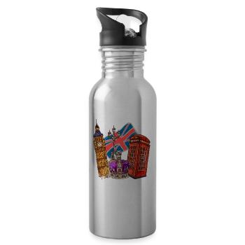 London - Trinkflasche mit integriertem Trinkhalm - Lightsilver - Rechts