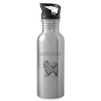 Samojede Anatomie Witziges Hundehalter Gassi - Trinkflasche mit integriertem Trinkhalm - Lightsilver - Rechts