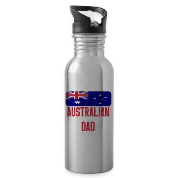 I Have Two Titles Australian and Dad Australia - Trinkflasche mit integriertem Trinkhalm - Lightsilver - Rechts