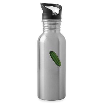Cher concombre - Gourde avec paille intégrée - argent clair - Droite