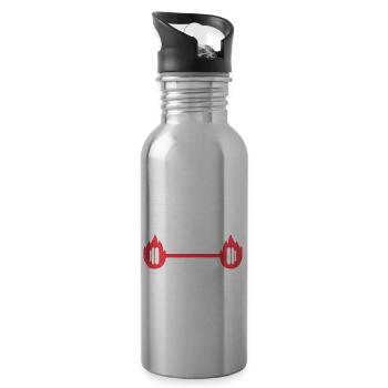 Fitnessstudio Therapeut Fitness Personal Trainer - Trinkflasche mit integriertem Trinkhalm - Lightsilver - Rechts