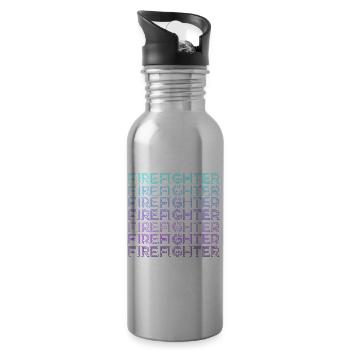 Feuerwehrmann Feuerwehrauto Feuerwehrauto Retro - Trinkflasche mit integriertem Trinkhalm - Lightsilver - Rechts