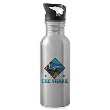I don't have to outswim the shark, my dive buddy - Water bottle with straw - silver - Right