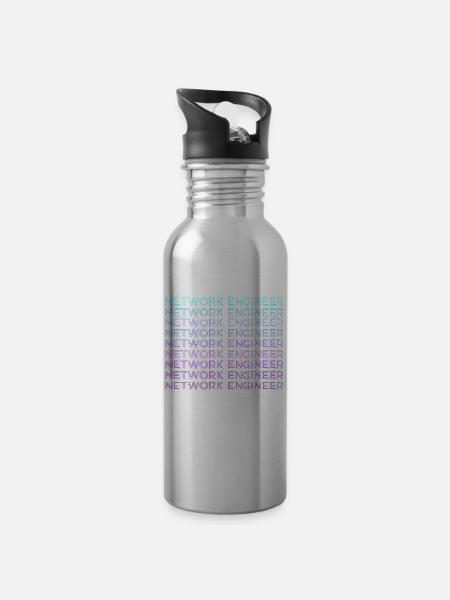Netwerk Technicus Retro - Drinkfles met geïntegreerd rietje - lichtzilver
