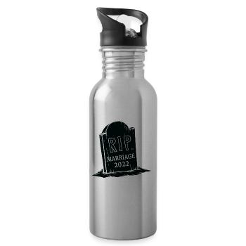 RIP To My Marriage 2022 Funny Gothic Aesthetic Par - Water bottle with straw - silver - Right