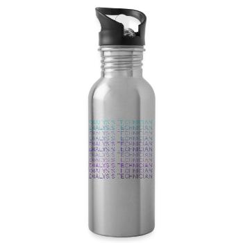 Dialyse-Techniker Dialyse-Techniker Retro - Trinkflasche mit integriertem Trinkhalm - Lightsilver - Rechts