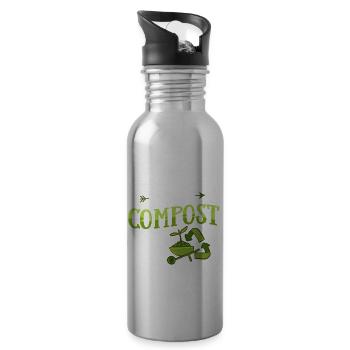 Kompostierung Kompost Wurm Abfall - Trinkflasche mit integriertem Trinkhalm - Lightsilver - Rechts