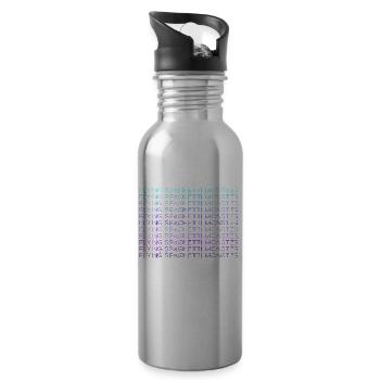 Fliegendes Spaghettimonster Pastafari FSM Retro - Trinkflasche mit integriertem Trinkhalm - Lightsilver - Rechts
