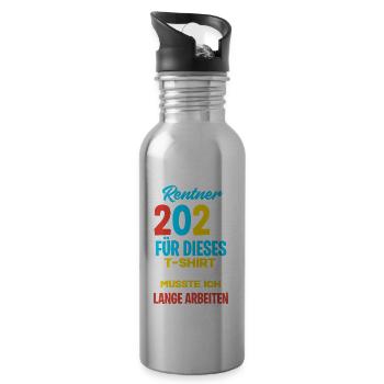 Rentner Rente 2022 Ruhestand Pensionierung Kollege - Trinkflasche mit integriertem Trinkhalm - Lightsilver - Rechts