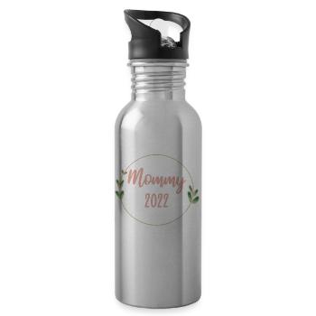 Mama 2022 Schwanger Schwangerschaft Mom To Be - Trinkflasche mit integriertem Trinkhalm - Lightsilver - Rechts