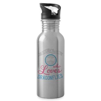 Dragonflies Flying Insect Quotes Entomologist - Water bottle with straw - silver - Right
