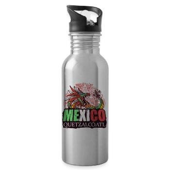 Quetzalcoatl Aztec Serpent Maya Inca Tolteke - Gourde avec paille intégrée - argent clair - Droite