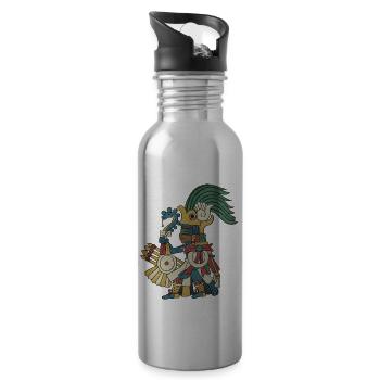 Huitzilopochtli Aztec God Aztec Mythology Maya - Water bottle with straw - silver - Right