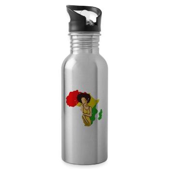Teach Black History - Water bottle with straw - silver - Right