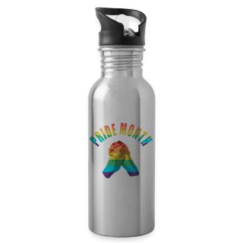 Mois de la fierté - Communauté transgenre LGBT Gay Pride - Gourde avec paille intégrée - argent clair - Droite
