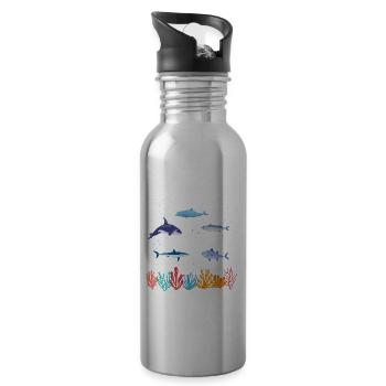Zooologiste marin officiel Zooologie Mer - Gourde avec paille intégrée - argent clair - Droite