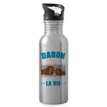 Daron fils unis pour la vie fête des pères check - Gourde avec paille intégrée - argent clair - Droite