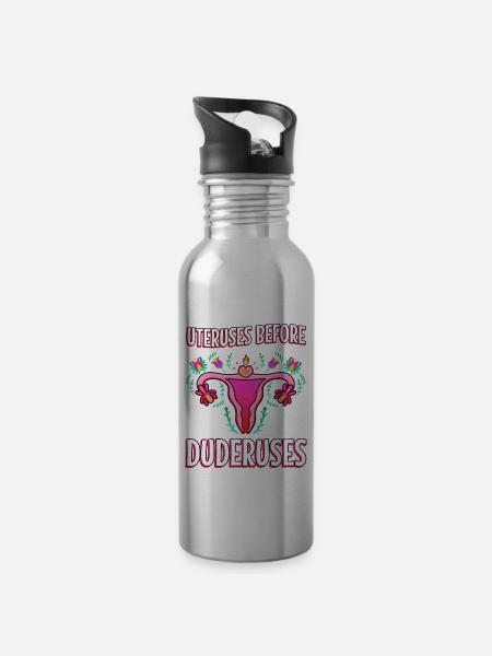 Uteruses Before Duderuses - Trinkflasche mit integriertem Trinkhalm -