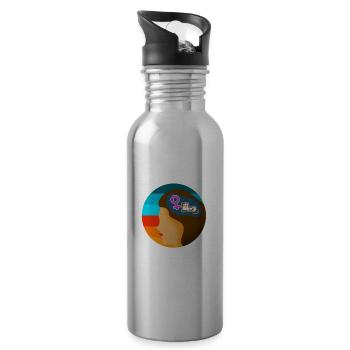 I just want to pet cats and smash the patriarchy - Trinkflasche mit integriertem Trinkhalm - Lightsilver - Rechts