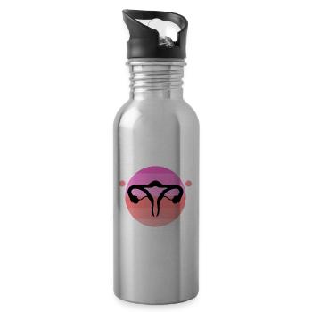 Uteruses Before Duderuses - Trinkflasche mit integriertem Trinkhalm - Lightsilver - Rechts