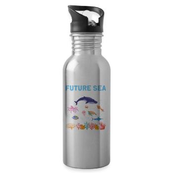 Future Zooologist Zooology Marine Biologist Sea - Water bottle with straw - silver - Right