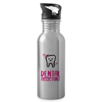 Dentist Dental Assistant Profession Practice I Gift - Water bottle with straw - silver - Right