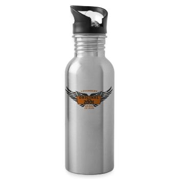 Geboren 2001 Original Seit 2001 - Trinkflasche mit integriertem Trinkhalm - Lightsilver - Rechts