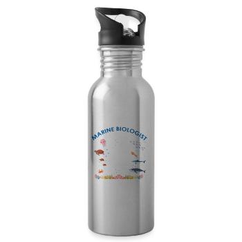 Meeresbiologie Geburtstagsparty 10 Jahre Zehn - Trinkflasche mit integriertem Trinkhalm - Lightsilver - Rechts