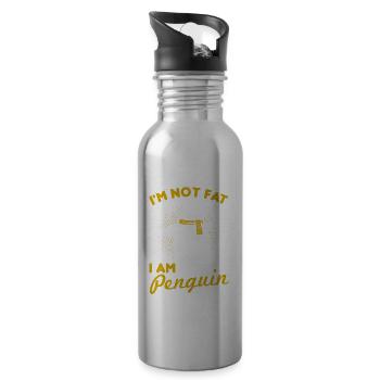 Fettpinguin - Trinkflasche mit integriertem Trinkhalm - Lightsilver - Rechts