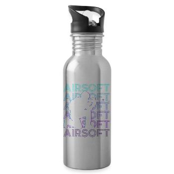 Airsoft Retro Gift - Water bottle with straw - silver - Right