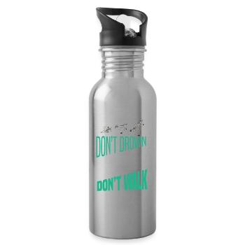 Triathlon Motiv für Triathleten - Trinkflasche mit integriertem Trinkhalm - Lightsilver - Rechts