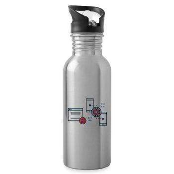 Programmer Programming Computer Developer Pc - Water bottle with straw - silver - Right