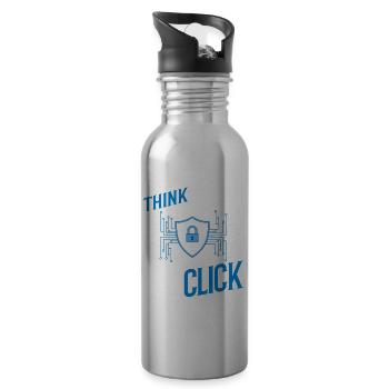 Cyber Security Information Computer Sicherheit - Trinkflasche mit integriertem Trinkhalm - Lightsilver - Rechts