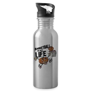 Basketball Is My Life - Water bottle with straw - silver - Right