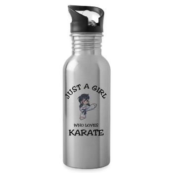 Juste une fille qui aime le karaté - Gourde avec paille intégrée - argent clair - Droite