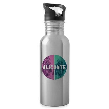 Alicante Espagne Ville Skyline Accueil Amour - Gourde avec paille intégrée - argent clair - Droite