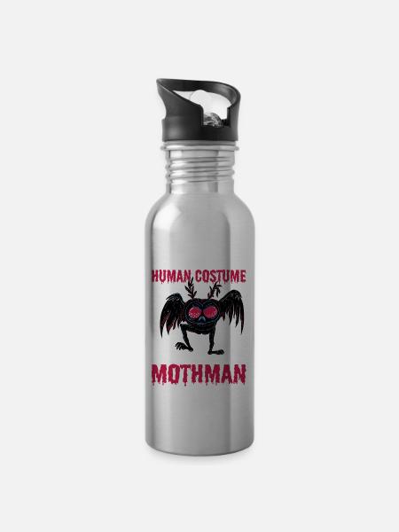 Mottenmann-Geschenk - Trinkflasche mit integriertem Trinkhalm -