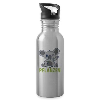 Pflanzenfresser Koalabär Eukalyptus Koala - Trinkflasche mit integriertem Trinkhalm - Lightsilver - Rechts