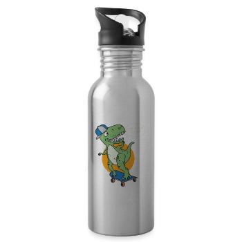 Der Boden Ist Lava-skateboard-bekleidung - Trinkflasche mit integriertem Trinkhalm - Lightsilver - Rechts