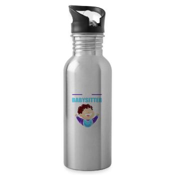 Baby-sitter Gardien Baby-sitting Baby Feet Herding Ore - Gourde avec paille intégrée - argent clair - Droite