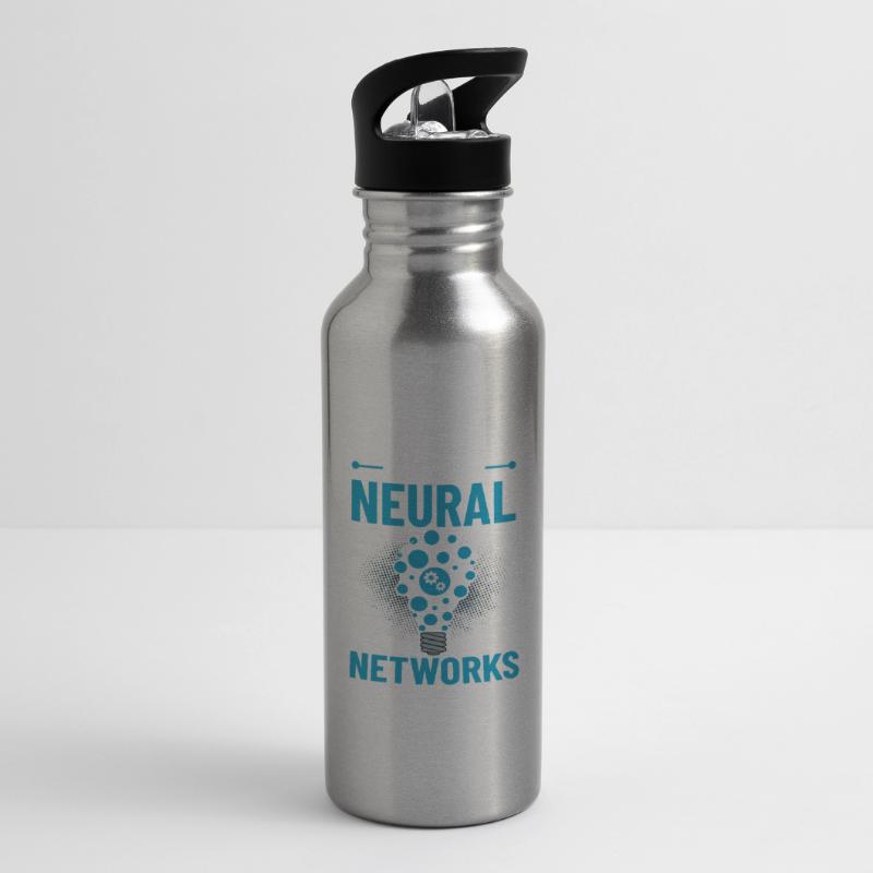 Machine Learning Artificial Intelligence AI Water bottle with straw