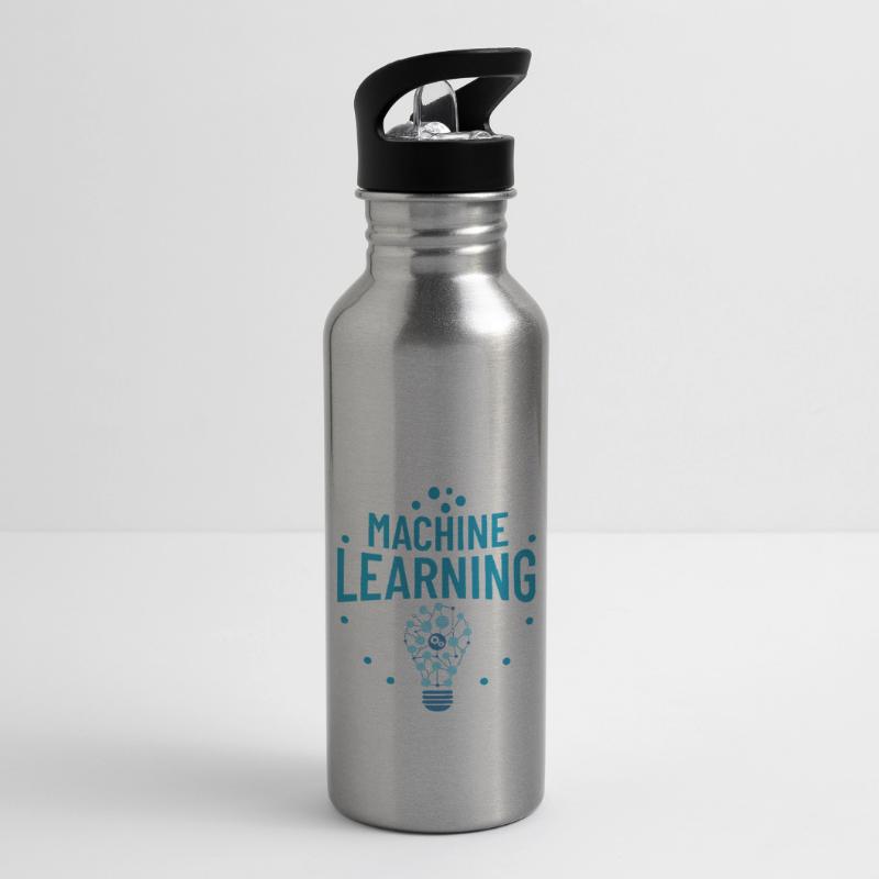 Machine Learning Artificial Intelligence AI Water bottle with straw