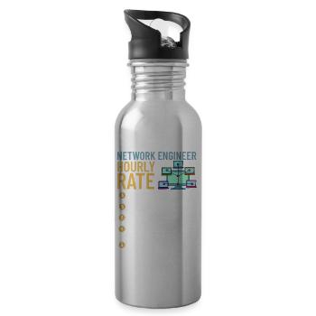 Netzwerkingenieur Network Engineer Computer - Water bottle with straw - silver - Right