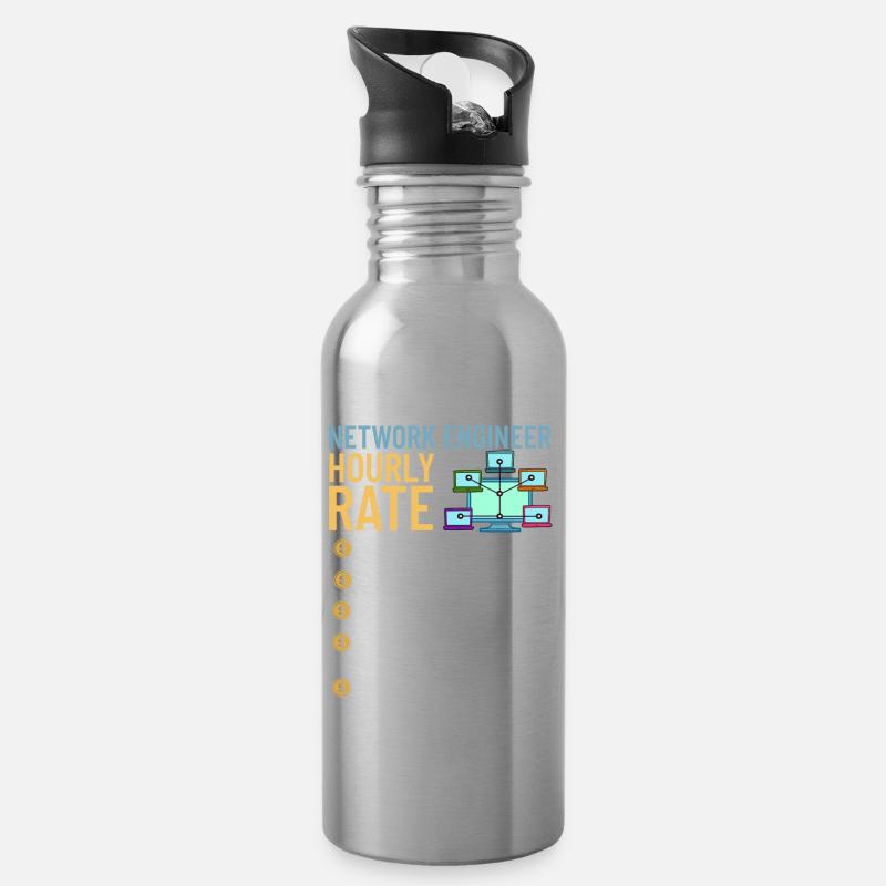 Netzwerkingenieur Network Engineer Computer - Trinkflasche mit integriertem Trinkhalm - Lightsilver