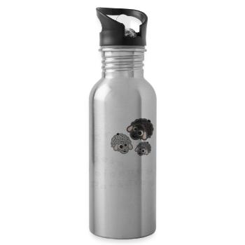Erschafe dein eigenes Paradies - Trinkflasche mit integriertem Trinkhalm - Lightsilver - Rechts
