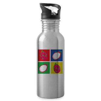 Drachenfrucht T-Shirt - Trinkflasche mit integriertem Trinkhalm - Lightsilver - Rechts
