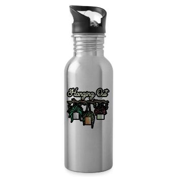 Hanging Out Plant Flower - Trinkflasche mit integriertem Trinkhalm - Lightsilver - Rechts