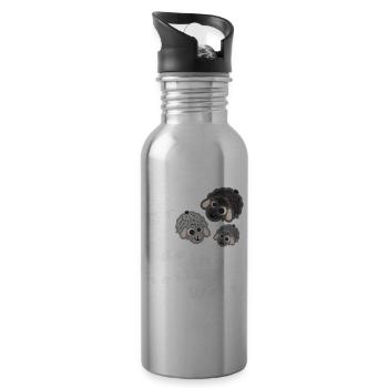 Erschafe deine heile Welt - Trinkflasche mit integriertem Trinkhalm - Lightsilver - Rechts
